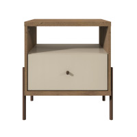 Manhattan Comfort 350484 Joy 1-Full Extension Drawer Nightstand in Off White 